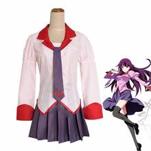 Anime Monogatari Series Senjougahara Hanekawa Kanbaru School Uniform Cosplay Costume Shirt Skirt Halloween Party costume 2024 - buy cheap