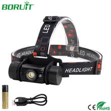 BORUiT IR Sensor Headlamp Flashlight USB Rechargeable LED Lantern Waterproof Camping Hunting Head Torch Light 18650 Battery 2024 - buy cheap