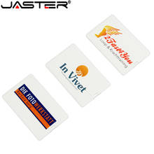 Jaster pendrive usb de plástico, cartão de crédito, personalizado, logotipo, negócios, 4gb, 8gb, 16gb, 32gb, 64gb (acima de 10 peças, logotipo grátis) 2024 - compre barato