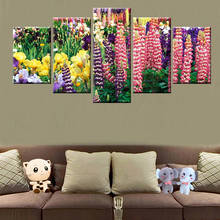 Arte de pared Modular con impresión HD, póster de varias flores brillantes, sala de estar imagen para, decoración del hogar, 5 paneles 2024 - compra barato