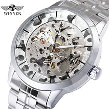 WINNER Official Skeleton Mens Watches Top Brand Luxury Automatic Watch Men Stainless Steel Strap Classic Mechanical Wristwatch 2024 - buy cheap