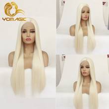 Yomagic Blonde Straight Synthetic Hair Lace Front Wigs for Women Natural Hairline 613 Color Synthetic Glueless Lace Wigs 2024 - buy cheap