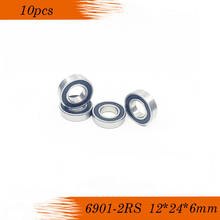 10pcs/Lot 6901-2RS 6901 RS 12x24x6mm The Rubber Sealing Cover Thin Wall Deep Groove Ball Bearing 2024 - buy cheap