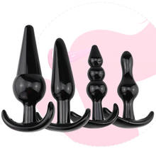 Plugue anal para bunda brinquedo sexual próstata dildo 4 unidades, conjunto de silicone tpe masturbador produtos adultos para casais dildo estimulação 2024 - compre barato