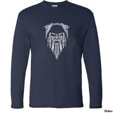 Odin Vikings/футболка с длинными рукавами с надписью «Your Father Gone To Valhalla»; Весенне-осенний спортивный костюм; Футболки; Уличная одежда; Топы с круглым вырезом 2024 - купить недорого