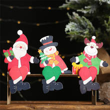 Figuras de decoración para Navidad y Año Nuevo, muñecos colgantes creativos de Papá Noel, muñeco de nieve, con posición vertical, DIY, 2019 2024 - compra barato