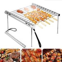 Folding Portable Stainless Steel BBQ Grill BBQ Grill Mini Pocket BBQ Grill Barbecue Accessories For Home Park Use 2024 - buy cheap