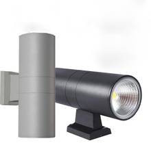 Luminária de parede redonda, tubo de alumínio, preto, cinza, até baixo, luz de parede ao ar livre, 10w, varanda, jardim, à prova d'água, iluminação ao ar livre 2024 - compre barato