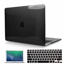 Para apple macbook ar pro retina 11 12 13 15-preto cristal escudo duro capa para portátil protetor capa + teclado + creen protetor 2024 - compre barato