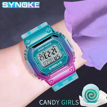 Synoke transparente relógio eletrônico feminino relógio de pulso digital relógios senhoras unisex esportes led reloj mujer meninas presentes 2021 2024 - compre barato