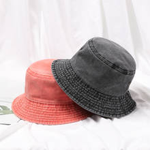 1 PC Summer Fashion Retro Bucket Hat For Women Men Cotton Foldable Fisherman Cap Denim Washed Outdoor Sunscreen Hat Beach Cap 2024 - buy cheap