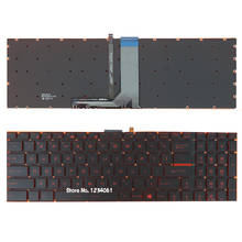 Teclado de laptop vermelho retroiluminado us/ru, novo teclado para laptop msi gv62 gv62vr gl62m gl62m 7rdx-1645 gl62m 7rdx-1096 gl62mvr gl63 gl72m gl73 2024 - compre barato