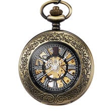 Relógios de bolso mecânico steampunk, automático, para homens, mulheres, retrô, de marca de luxo, colar de mão, corrente de bolso & fob 2024 - compre barato