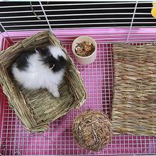 CN Straw Pet Mat Pad Moisture-proof Thatched Cottage Molar Grass Nest For Hamster Rabbit Chinchilla Guinea Pig Chew Breakers Toy 2024 - buy cheap