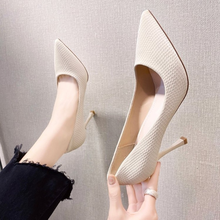 New Fashion Autumn Heels Shoes Women High heel Pumps Point Office Heeled Matt Point Elegant Sweet Pointy sexy Female Shoes 2024 - buy cheap