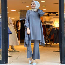 Eid mubarak abaya dubai turquia hijab, conjunto de roupas muçulmano do ramadã eid mubarak abayas para mulheres musulman uniformes de modo kaftan femme 2024 - compre barato