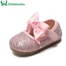 Clalargô sapatos de bebê 11-15cm, couro sintético, brilhante, princesa, sapatos para meninas, crianças, primavera outono sola macia 2024 - compre barato