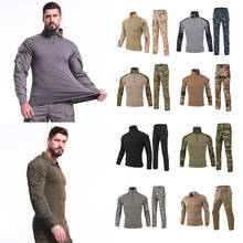 2 Pcs Men's Outdoor Tactical Shirt Sport Set Hiking Pants Camouflage Military Fishing Shirts Men  For Shooting Hunting Clothes 2024 - buy cheap