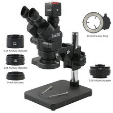 Microscopio estéreo Trinocular focal con Zoom 3,5x-90X 7x-45x, cámara de vídeo Industrial SONY IMX307 1080P VGA HDMI + anillo de luz 144 2024 - compra barato