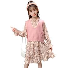 Kids Clothes Vest + Floral Dress Girls Outfits Casual Style Tracksuit Girl Spring Autumn Children's Clothing 6 8 10 12 14 2024 - buy cheap