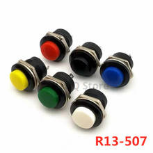 6 pcs R13-507 Momentary SPST NO Red Black White Yellow Green Blue Round Cap Push Button Switch AC 6A/125V 3A/250V 6color 2024 - buy cheap