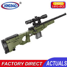 Xingbao Awm-Pistolas de juguete para niños, Rifle de francotirador, balas de plástico, pistola de balas, bloques de construcción, juguetes educativos, regalos Diy 2024 - compra barato