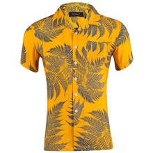 Wholesale Men Shirt Short Sleeve Cotton US SIZE Loose Hawaiian Shirt Male Casual Single Breasted Thin Printing Clothing RM50217 2024 - buy cheap