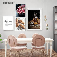 Wine Coffee Bread Pomegranate Food Kitchen Poster Drink Wine Canvas Print Wall Art Painting Modern Picture Dining Room Decor 2024 - buy cheap