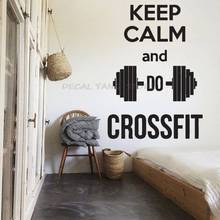 Wall Decals Bedroom Quotes Keep Calm And Do Crossfit Motivation Workout Gym Vinyl Wall Sticker Fitness Sport Bodybuilding 1540 2024 - buy cheap
