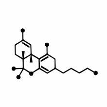 Calcomanía de THC Molecule Vinly, hierba de marihuana, arte, pegatina de coche, negro/plata, 15cm * 8cm 2024 - compra barato