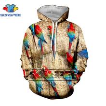 SONSPEE New 3D Print Fashion Men Women Sweatshirt Animal Parrot hoodie Hip Hop leisure Harajuku Pullover streetwear tops S2104 2024 - buy cheap