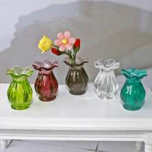 Mini pote de cerâmica colorido 1:12, casa de bonecas artesanal, cozinha, ornamento de cerâmica, vaso decorativo 2024 - compre barato