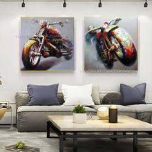 100% Handpainted Abstract Oil Painting Wall Art On Canvas Home Decoration Cool Motorcycle Racer As The Best Gift 2024 - buy cheap
