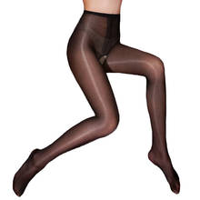 Women Sexy Shiny Pantyhose High Waist Glitter Crotchless Tights Fantaisie Collant Femme  Open Crotch Calzas Elastic Pantimedias 2024 - buy cheap