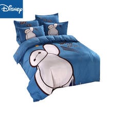 Disney jogo de cama de grande herói 6, tamanho duvet, capas para crianças, queen, folha plana, têxtil casa, 3 peças, decoração de quarto frete grátis, frete grátis 2024 - compre barato