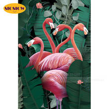 Full Drill 5D DIY Diamond Painting Flamingos Bird Cross Stitch Patterns 3D Daimond Mosaic Embroidery Decor Home Room Love Gifts 2024 - buy cheap