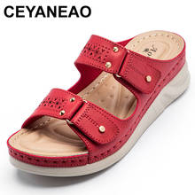 CEYANEAO Summer Beach Shoes Female Casual Rivet Wedges Women Slippers Comfortable Non-slip Women's Sandals Zapatillas de mujer 2024 - buy cheap