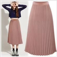 Spring and Autumn New Fashion Women's High Waist Pleated Solid Color Half Length Elastic Skirt Promotions Lady Black Pink CL58 2024 - buy cheap