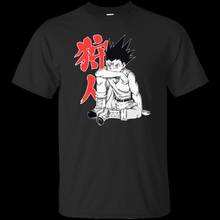 Camiseta negra de Anime de Hunters X Hunter para hombre, S-3XL de manga corta con estampado de Gon sentado, a la moda, de talla grande, nueva 2024 - compra barato