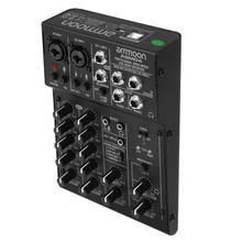 Ammoon-mini console de mixagem agm04, 4 canais, digital, 2 bandas, eq, alimentação phantom power 5v, usb, para dj, live 2024 - compre barato