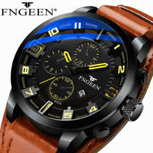 relogio masculino men watch FNGEEN top brand luxury quartz leather watches military sports watch waterproof calendar erkek saat 2024 - buy cheap