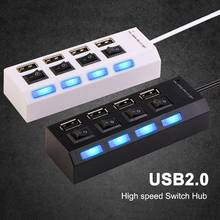 Высокоскоростной мульти-usb-хаб 2,0, мини-концентратор, USB-Сплиттер, 4/7 портов USB с выключателями, хаб, Поддержка питания, аксессуары для ПК 2024 - купить недорого