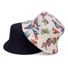 Fashon-Sombrero de pescador con estampado de mariposa para hombre y mujer, gorro de pescador con estampado de mariposa, estilo hip hop, para el sol 2024 - compra barato