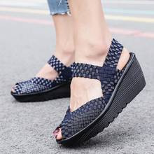 Women Sandals Wedges Shoes Woman Women's Casual Summer Fashion Handmade Woven Open Toe Colorful Women Platform Shoes 2024 - buy cheap