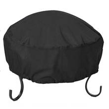 Fire Pit Cover Round 34X16 Inch Waterproof 210D Oxford Cloth Heavy Duty Round Patio Fire Bowl Cover Round Firepit Cover Black 2024 - buy cheap