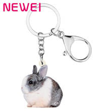 ARWA acrílico gris conejo llaveros mascota llavero de animales joyería para mujeres niñas regalo clásico bolsa decoración Coche 2024 - compra barato