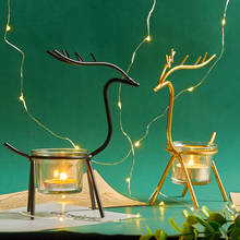 Nordic Gold Elk Candle Holder Creative Table Romantic Candlelight Dinner Props Xmas Room Decorations Ornaments Christmas Gifts 2024 - buy cheap