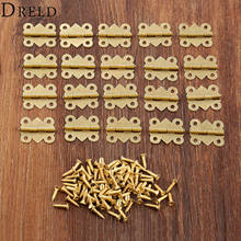 DRELD 20Pcs Gold Mini Butterfly Door Hinges 4 Holes Cabinet Drawer Jewellery Box Decorative Hinge For Furniture Hardware 17x20mm 2024 - buy cheap