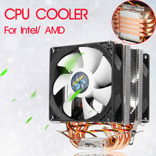 Tubo de calor de cobre para procesador, ventilador de refrigeración, radiador silencioso, doble disipador térmico, para Intel LGA 1150/1151/1155/1156/1366/775, AMD, 4 uds. 2024 - compra barato