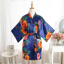 женский халат flower kimono bathrobe sexy rayon bride wedding robes casual intimate home service pajamas bridesmaid pajamas 2024 - buy cheap